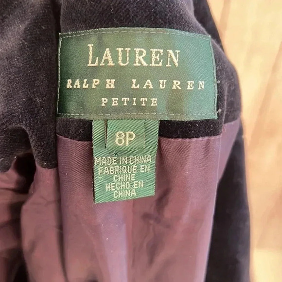 Ralph Laure navy velvet blazer size 8p - Picture 5 of 6